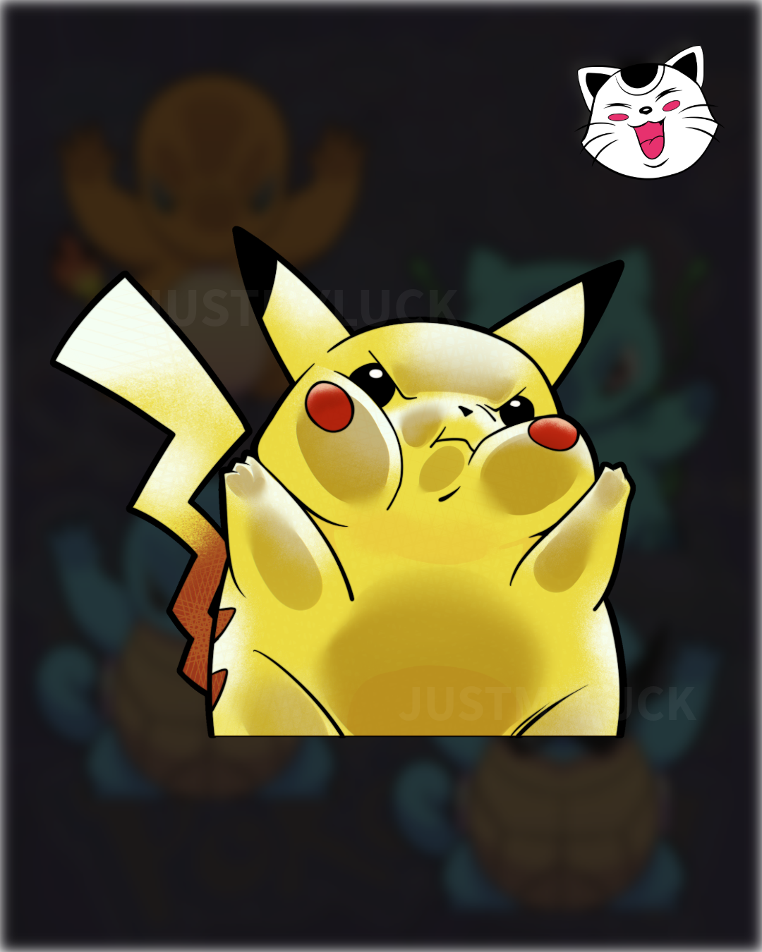 P Yellow Chunkychu Mad Squished Sticker
