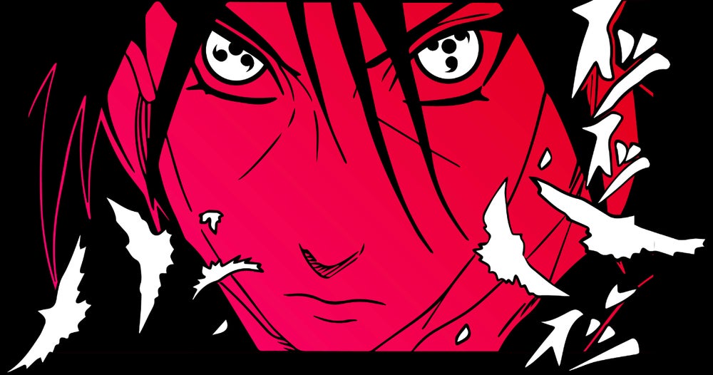 N Crow Red Eyes Red Slap Sticker