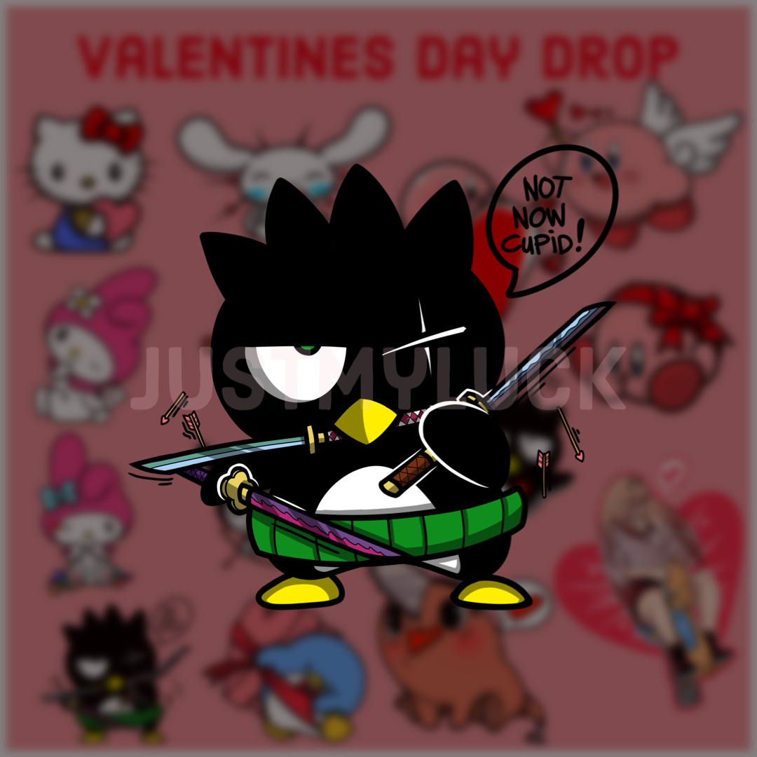 VDay CatFriends Bird Sticker