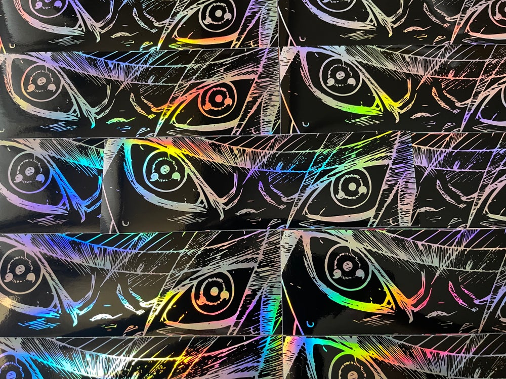 N Red Eyes HOLO Slap Sticker