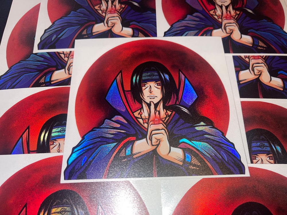 N Red Moon Crow Sticker