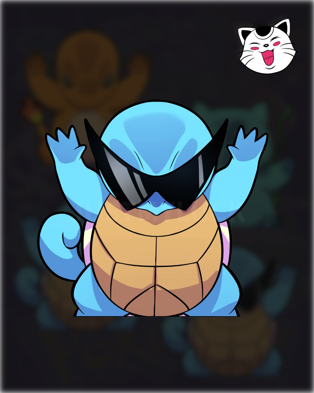 P Water Turtle Mad Squished W GLASSES Sticker