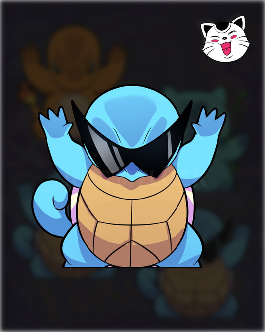 P Water Turtle Mad Squished W GLASSES Sticker
